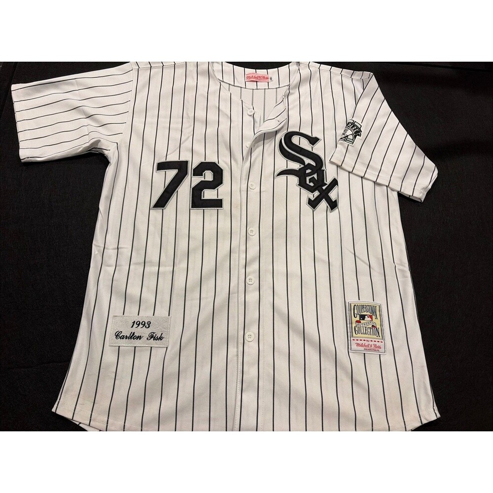 100% Authentic Mitchell & Ness 1993 Carlton Fisk Chicago White Sox Jersey 48 XL